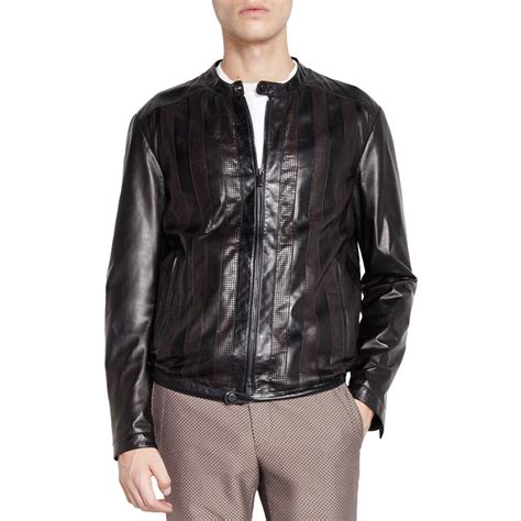 fendi black leather jacket|fendi bomber jacket men's.